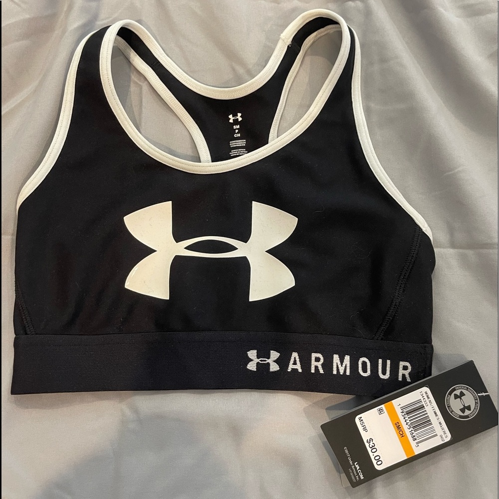 NWT white & black sports bra